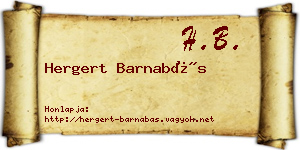 Hergert Barnabás névjegykártya